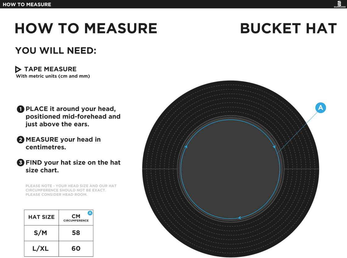 NORTHWHICH CC Dual Bucket Hat - Navy - Size Guide